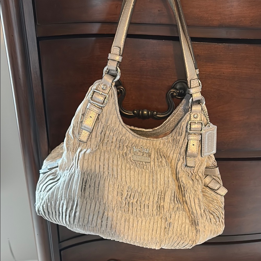 Coach Beige Textured Women's Bag